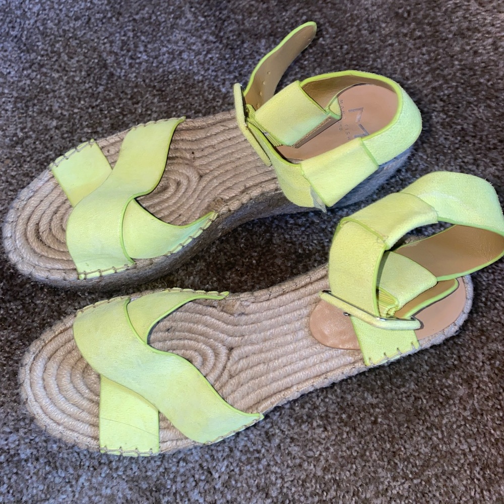 Neon green tall sandles